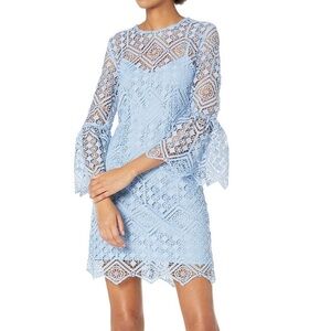 Cynthia Rowley Lace Shift Dress with Bell Sleeves